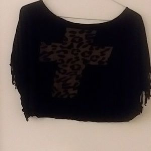 Tasseled Arm Crop Top